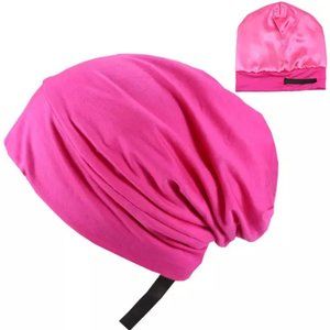 Adjustable Satin Lined Slouchy Beanie Caps